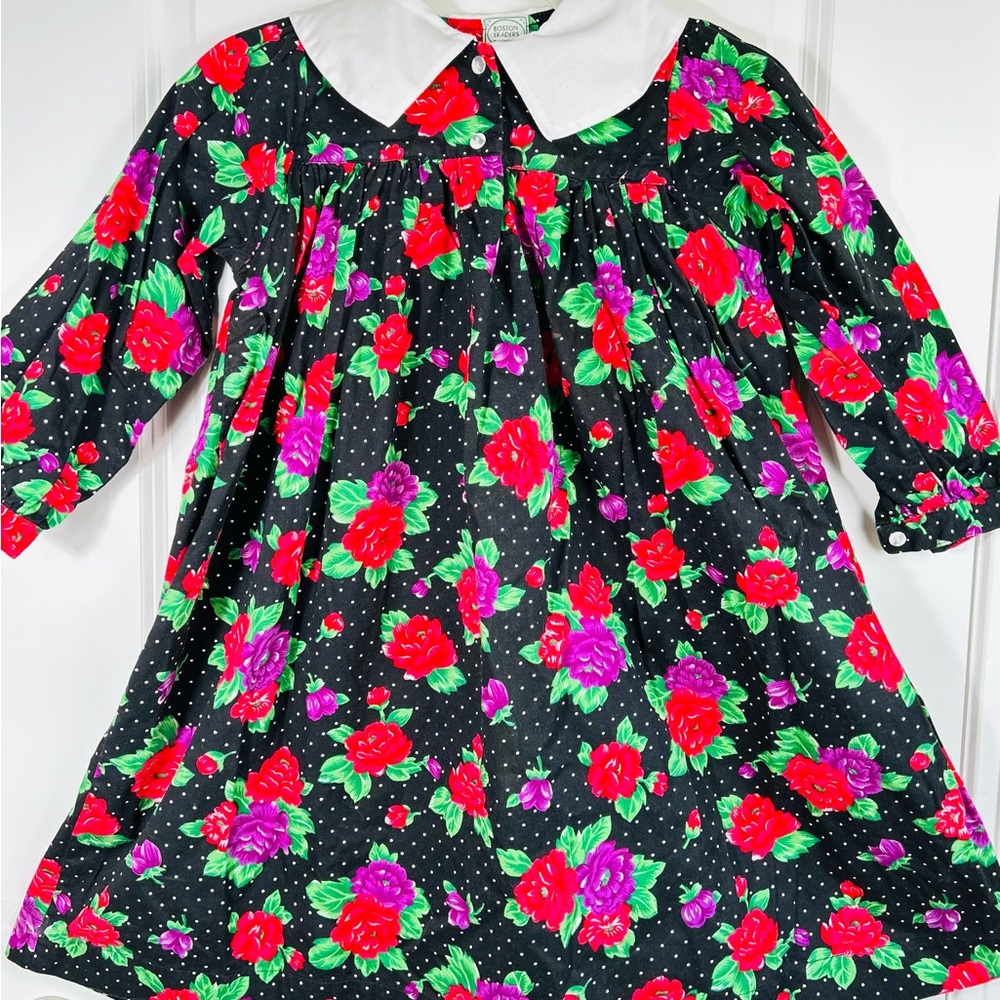 Floral Kids Dress with White Collar